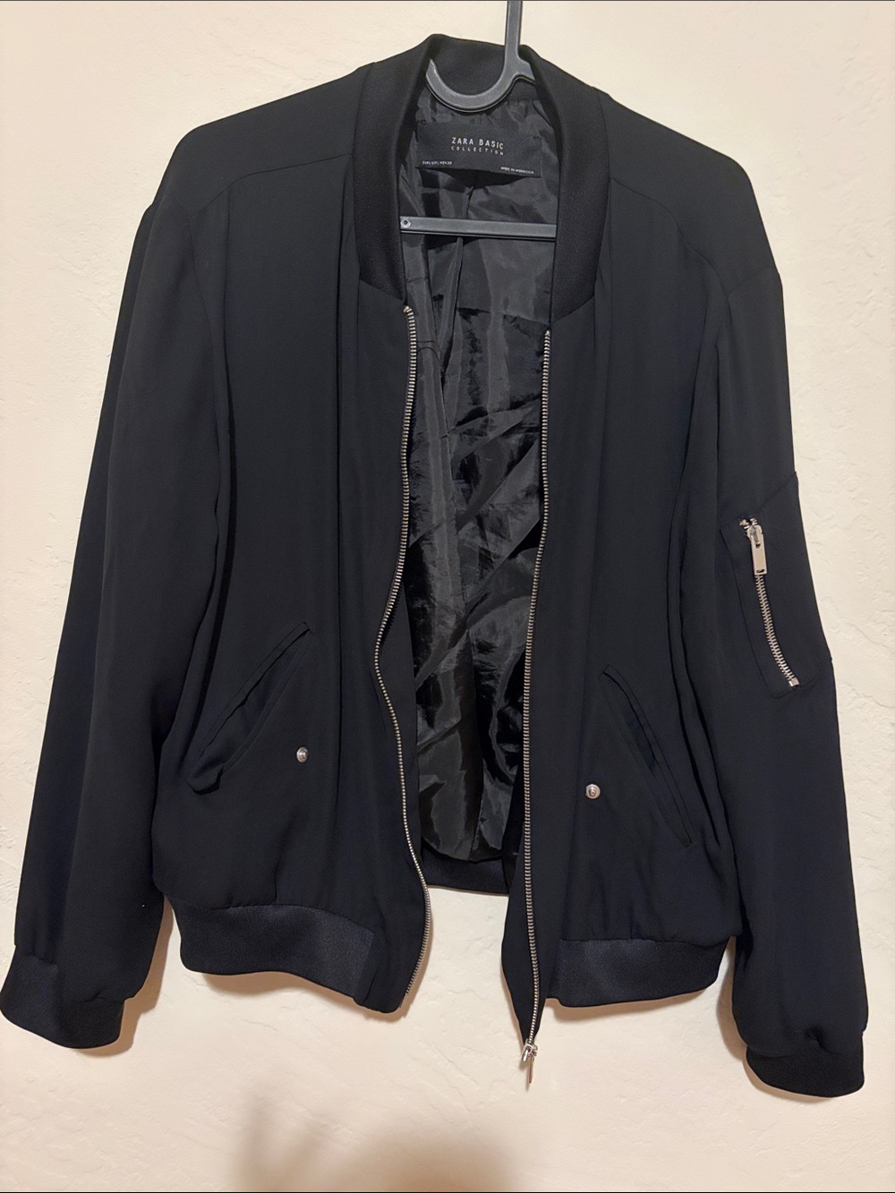 Zara Black Bomber Jacket